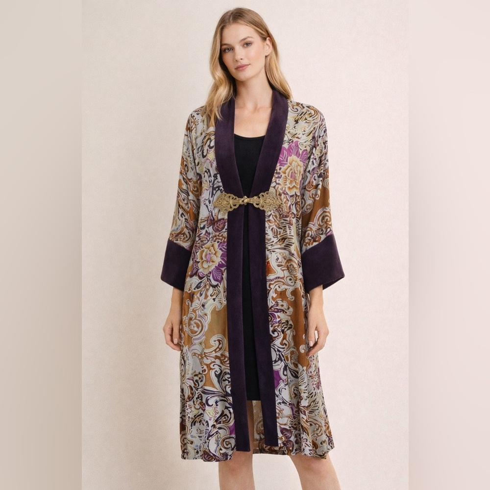 Soft Surroundings Silk Topper / Kimono – Medium Tall